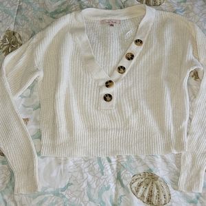 Cropped tan sweater